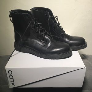 Aldo black combat boots-love respect-size 8m